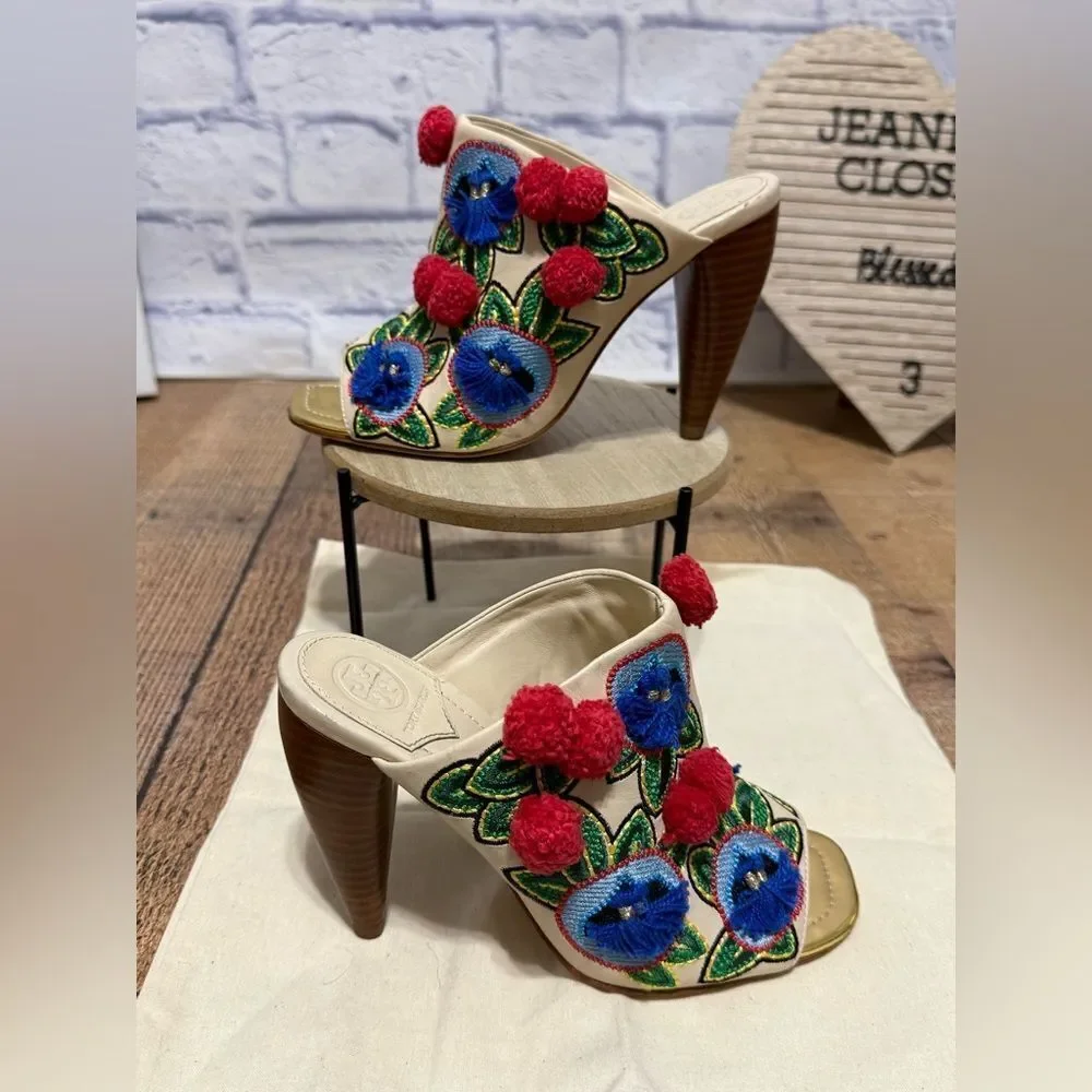 Tory Burch Ellis Embroidered Mules